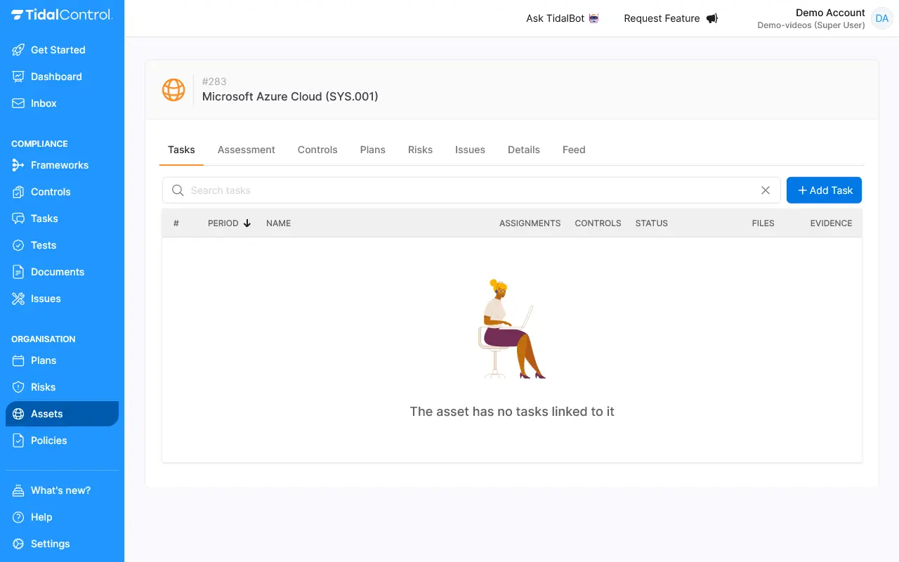 Clicking on asset tasks